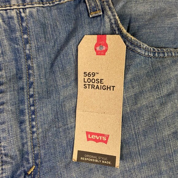 Levi's 569 Loose Straight Jeans Men's 40 x 32 Measures 42 x 31 Blue Cotton - Picture 4 of 16